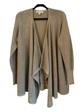 NWOT | Michael Kors | Gold Shimmer Open Front Cardigan | Size XL